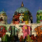 Berlin Cathedral during the Festival of Lights 2024
